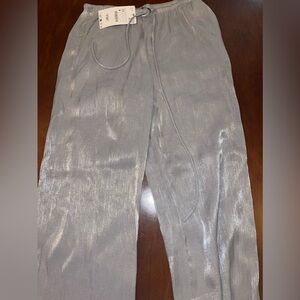 Light blue metallic Zara Pants. Size- XS. Brand New
